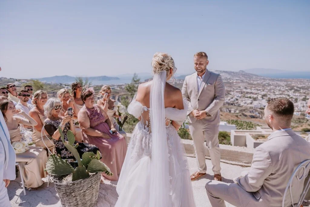 Amy & Shane wedding at Madame Sousou Restaurant, Santorini