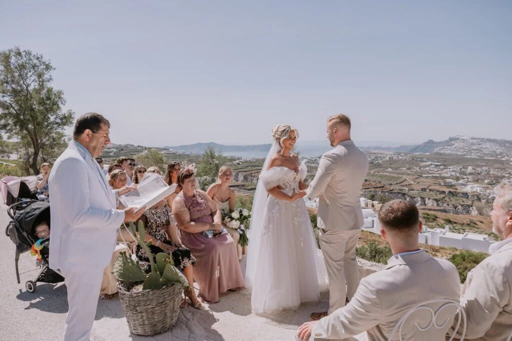 Amy & Shane wedding at Madame Sousou Restaurant, Santorini