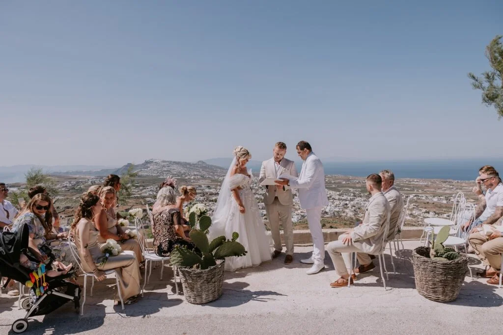 Amy & Shane wedding at Madame Sousou Restaurant, Santorini