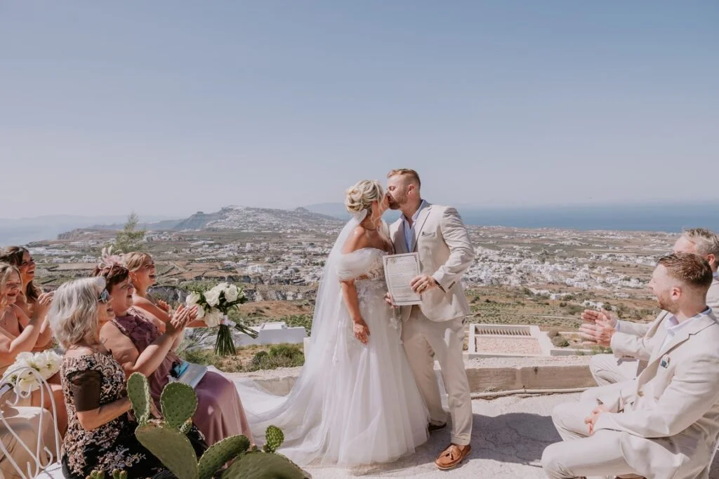 Amy & Shane wedding at Madame Sousou Restaurant, Santorini