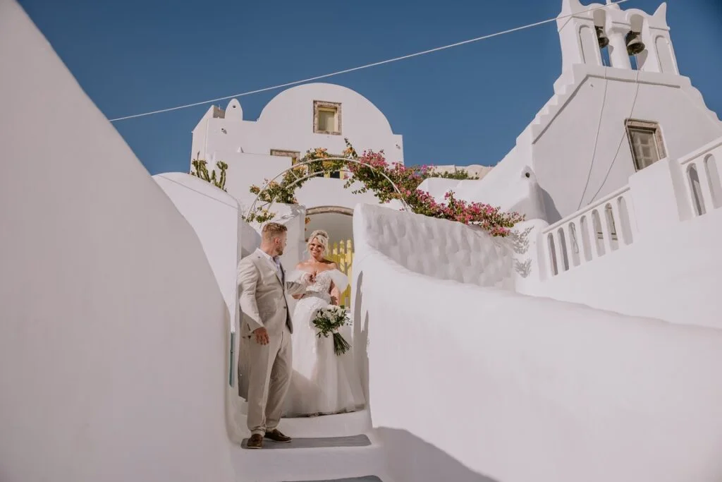 Amy & Shane wedding at Madame Sousou Restaurant, Santorini