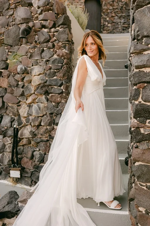 Alessandra e Francesco wedding at Andromeda & 5 Senses Restaurant, Santorini