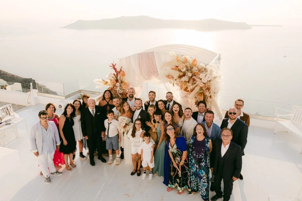 Alessandra e Francesco wedding at Andromeda & 5 Senses Restaurant, Santorini