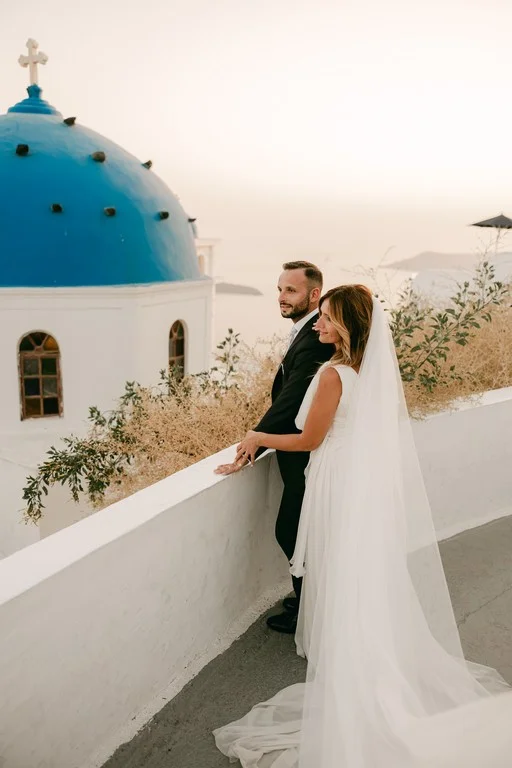 Alessandra e Francesco wedding at Andromeda & 5 Senses Restaurant, Santorini