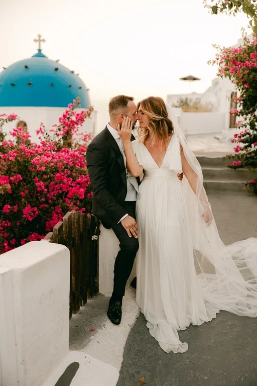 Alessandra e Francesco wedding at Andromeda & 5 Senses Restaurant, Santorini
