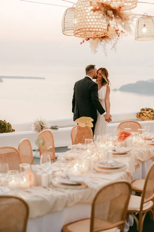 Alessandra e Francesco wedding at Andromeda & 5 Senses Restaurant, Santorini