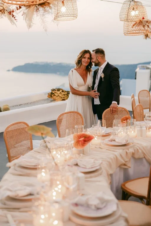 Alessandra e Francesco wedding at Andromeda & 5 Senses Restaurant, Santorini