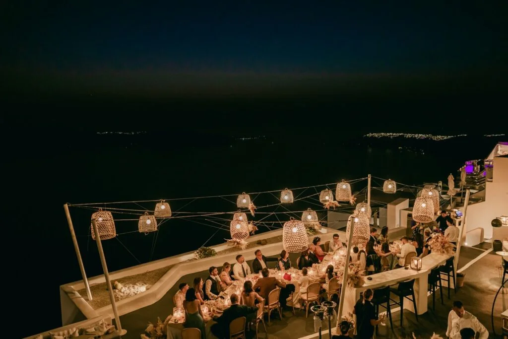 Alessandra e Francesco wedding at Andromeda & 5 Senses Restaurant, Santorini