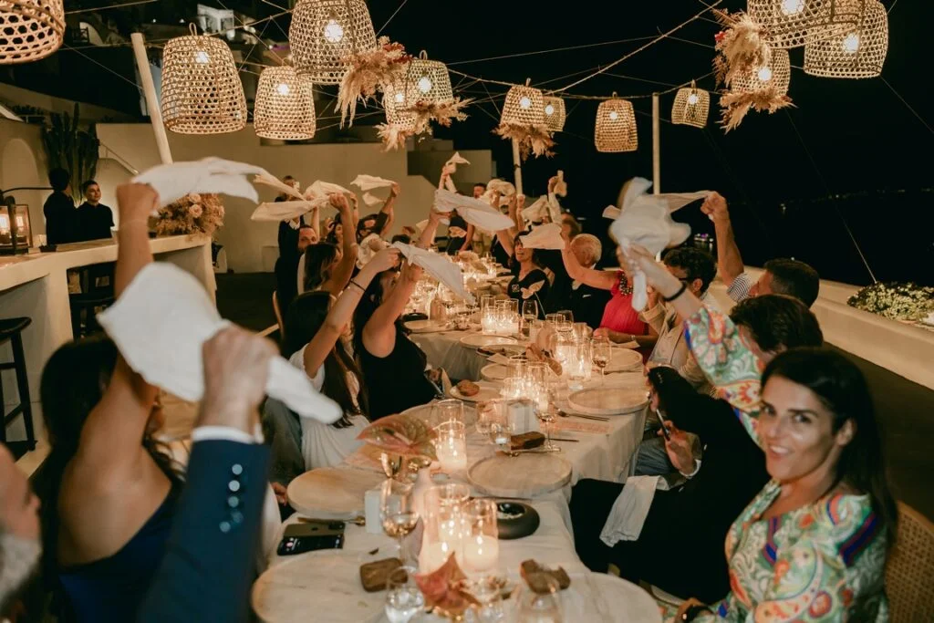 Alessandra e Francesco wedding at Andromeda & 5 Senses Restaurant, Santorini