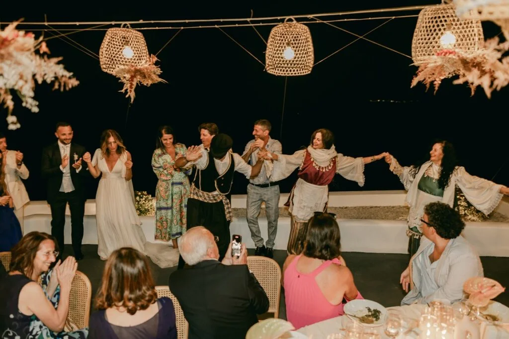 Alessandra e Francesco wedding at Andromeda & 5 Senses Restaurant, Santorini