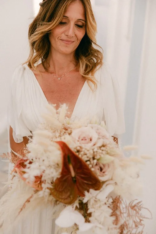 Alessandra e Francesco wedding at Andromeda & 5 Senses Restaurant, Santorini