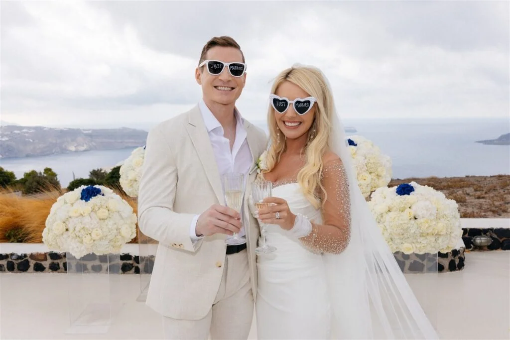 Jessica & Chris wedding at Sunset Hills Venue, Santorini