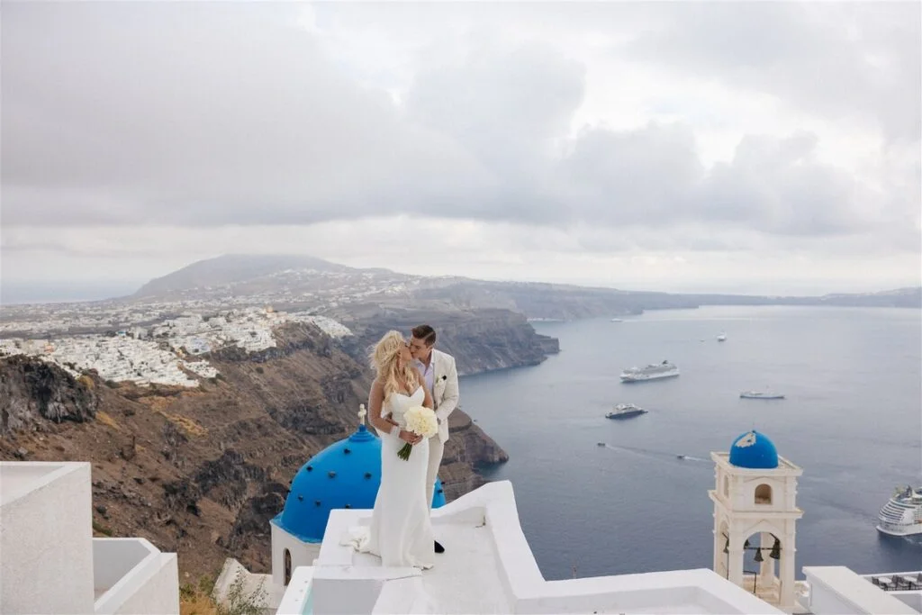 Jessica & Chris wedding at Sunset Hills Venue, Santorini