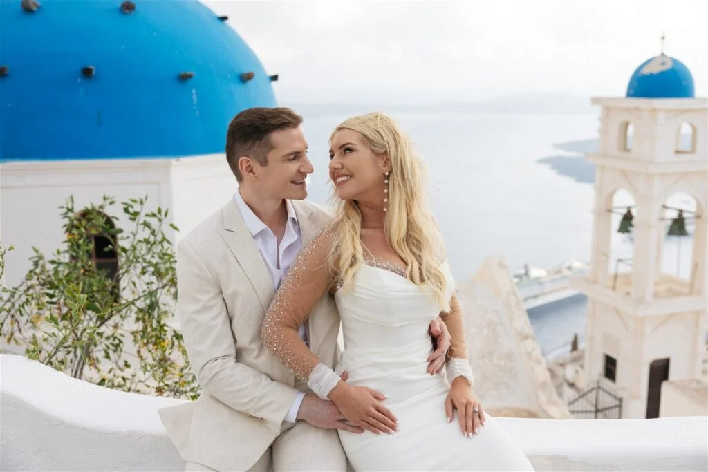 Jessica & Chris wedding at Sunset Hills Venue, Santorini
