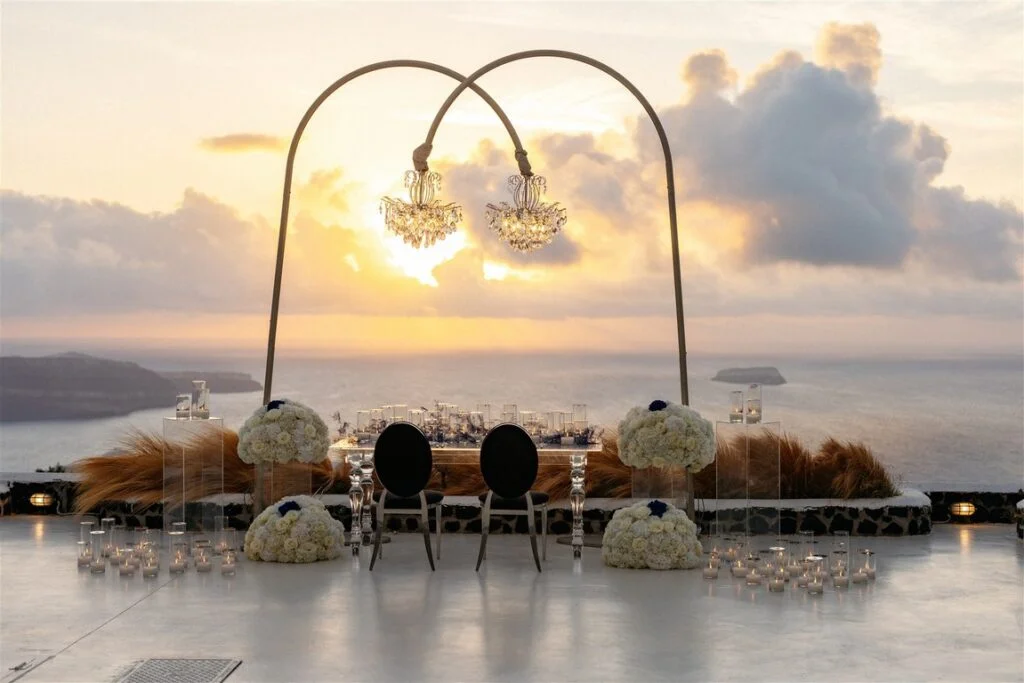 Jessica & Chris wedding at Sunset Hills Venue, Santorini