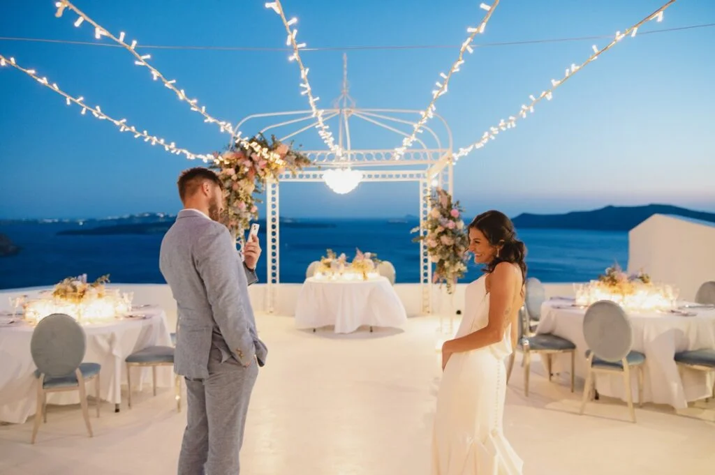 Kailey & Brett wedding at Diamond Rock Venue, Santorini