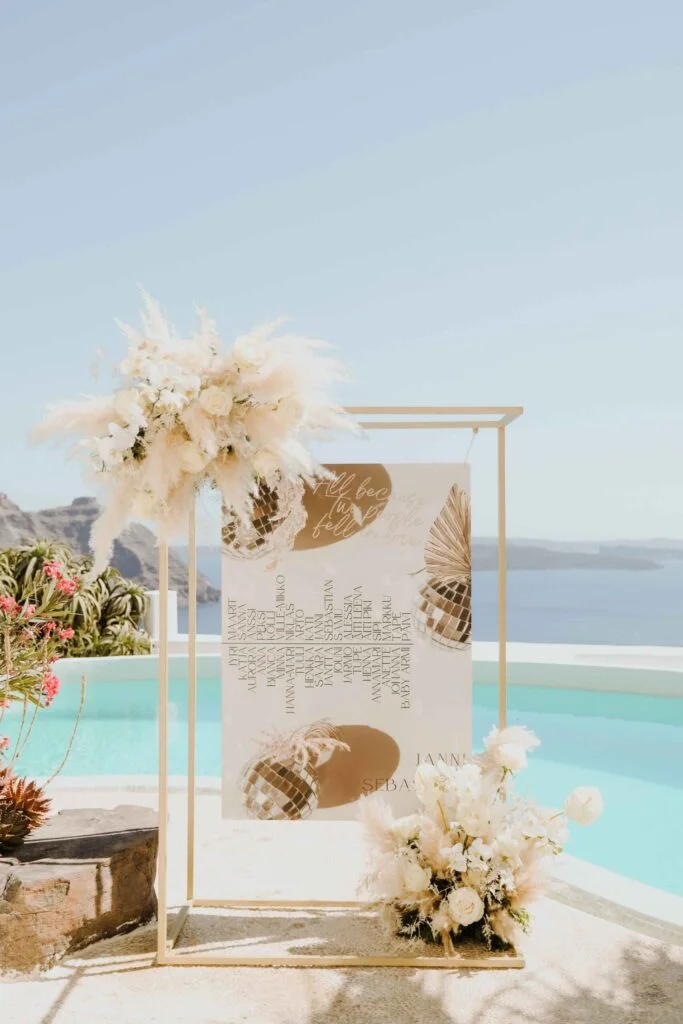 Janni & Sebastian wedding at Diamond Rock Venue, Santorini