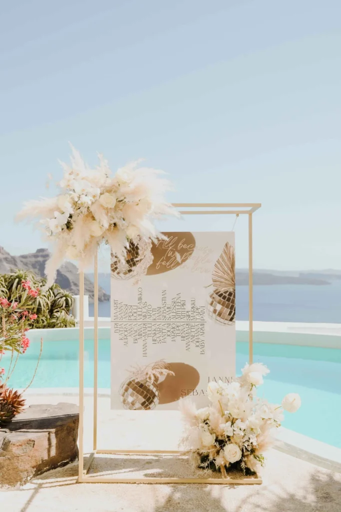Janni & Sebastian wedding at Diamond Rock Venue, Santorini