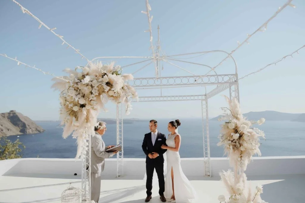 Janni & Sebastian wedding at Diamond Rock Venue, Santorini