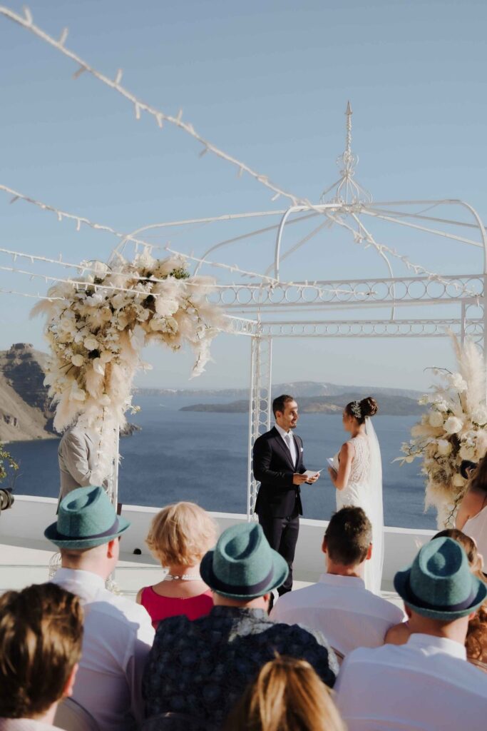Janni & Sebastian wedding at Diamond Rock Venue, Santorini