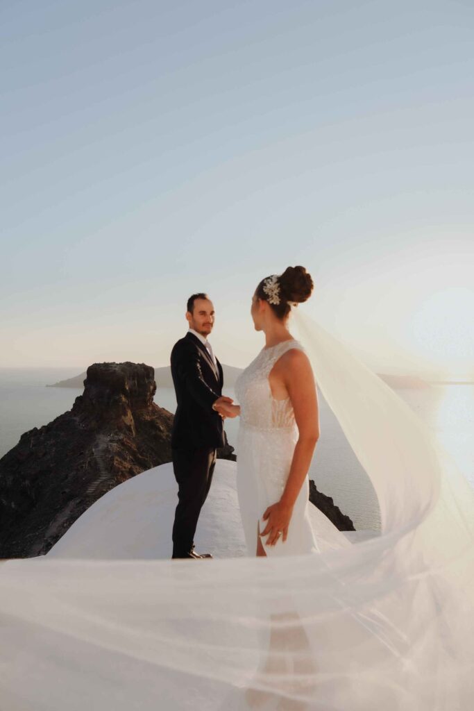 Janni & Sebastian wedding at Diamond Rock Venue, Santorini