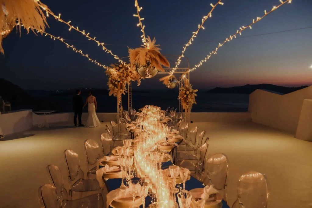 Janni & Sebastian wedding at Diamond Rock Venue, Santorini