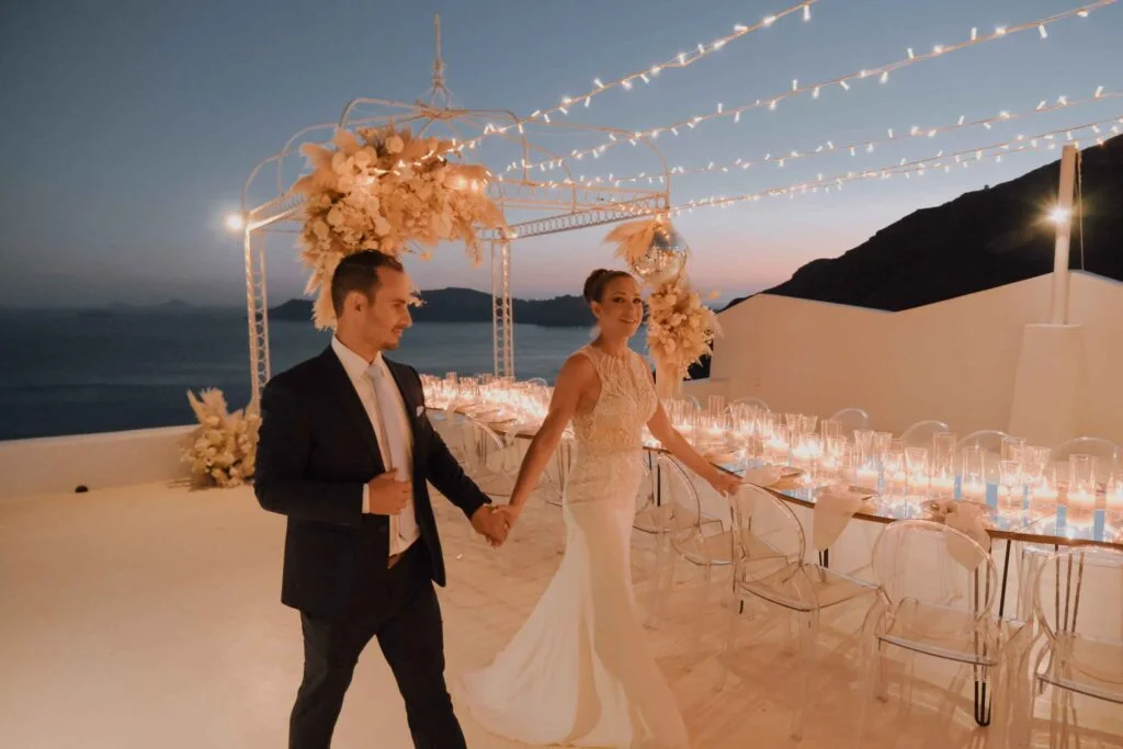 Janni & Sebastian wedding at Diamond Rock Venue, Santorini