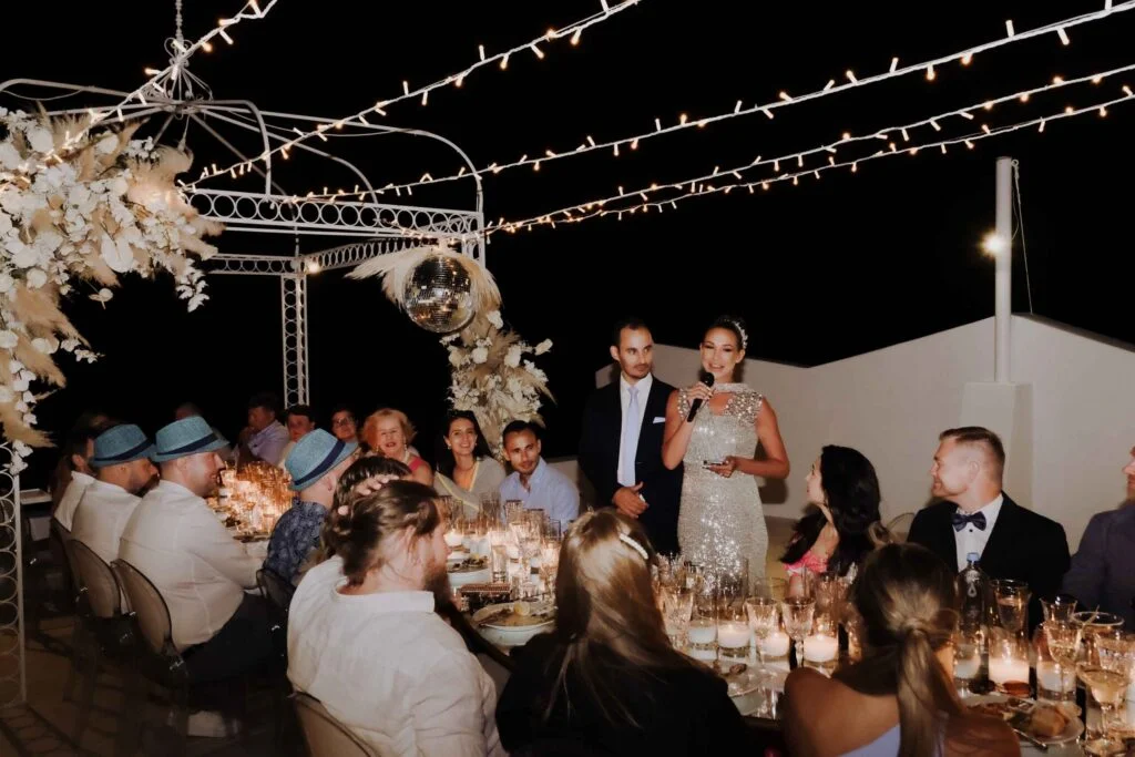 Janni & Sebastian wedding at Diamond Rock Venue, Santorini
