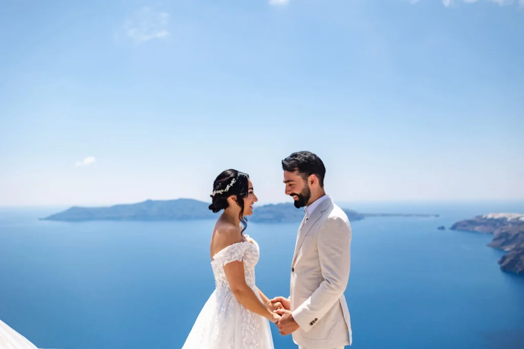 Antigon & Ehsan wedding at Diamond Rock Venue, Santorini