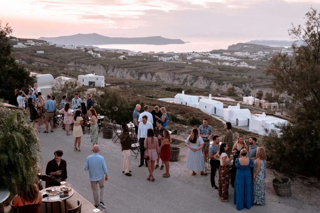 Kristen & Conor Pre-wedding dinner wedding at Madame Sousou, Santorini