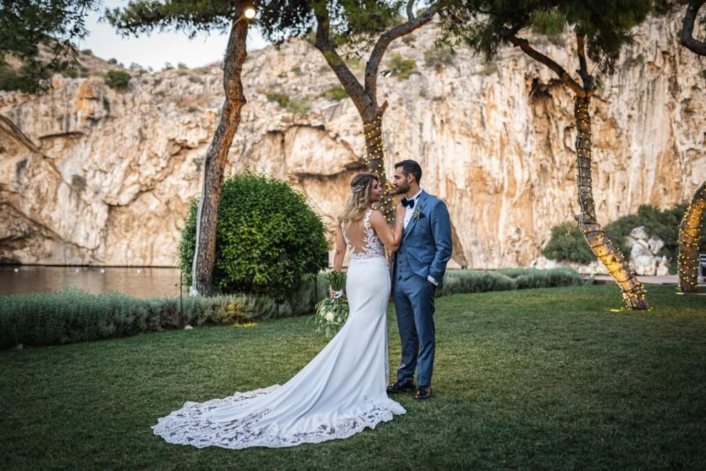 Jessica & Keyro wedding at Vougliagmeni Lake, Santorini