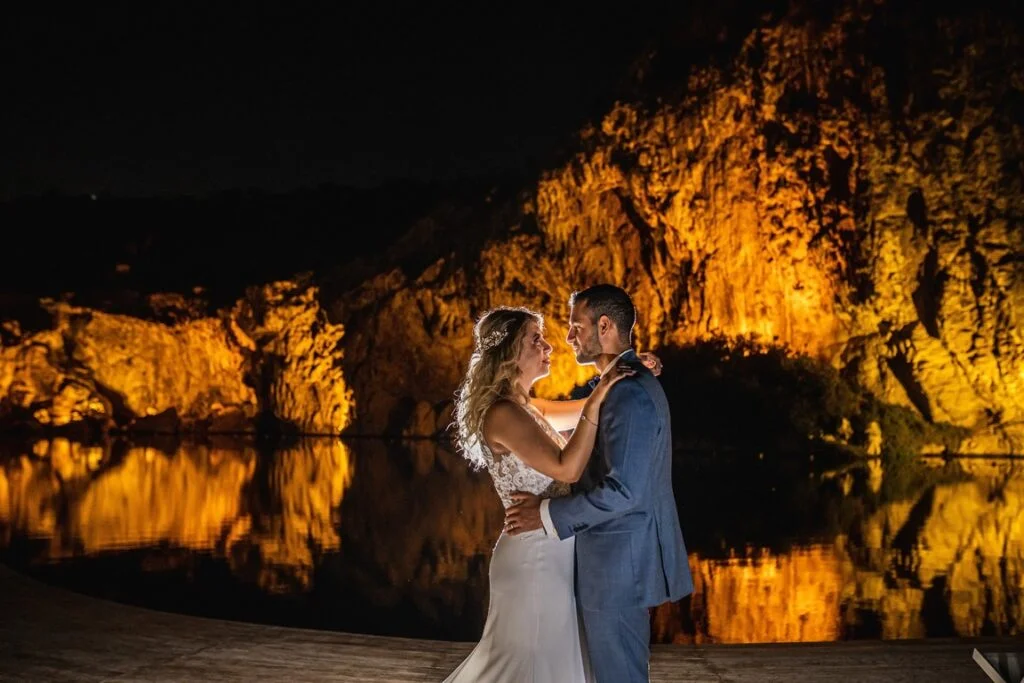 Jessica & Keyro wedding at Vougliagmeni Lake, Santorini