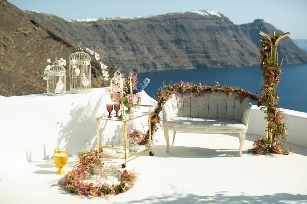 Barbara & Nathaniel wedding at Diamond Rock Venue, Santorini