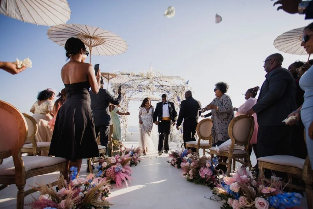 Barbara & Nathaniel wedding at Diamond Rock Venue, Santorini