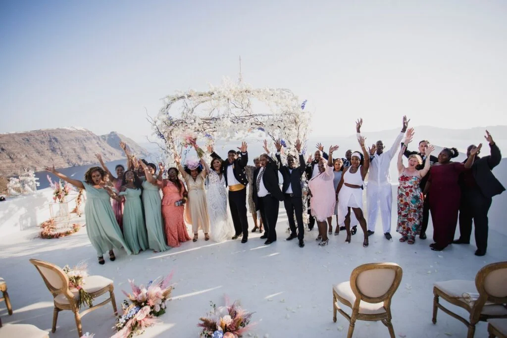 Barbara & Nathaniel wedding at Diamond Rock Venue, Santorini