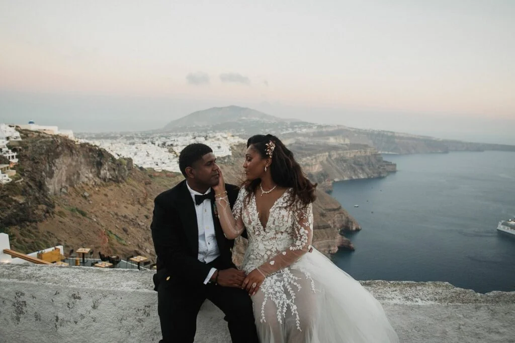 Barbara & Nathaniel wedding at Diamond Rock Venue, Santorini