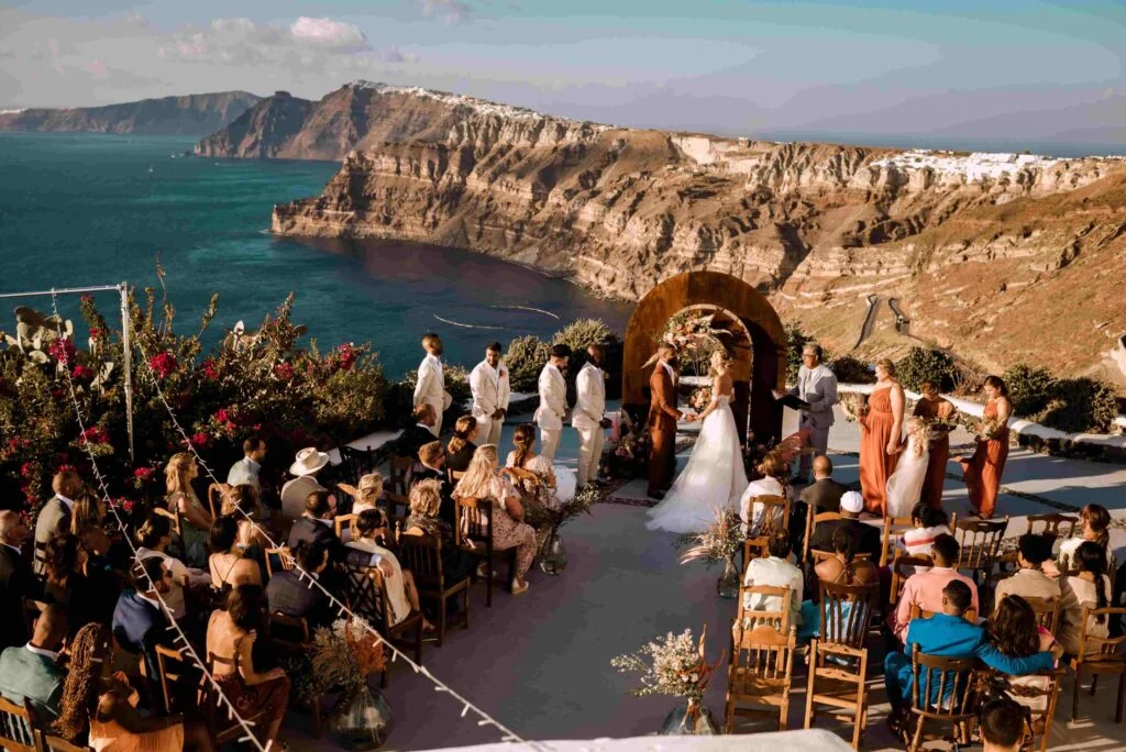 Julie and Nicolas wedding at Venetsanos Venue, Santorini