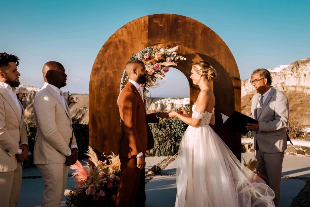 Julie and Nicolas wedding at Venetsanos Venue, Santorini