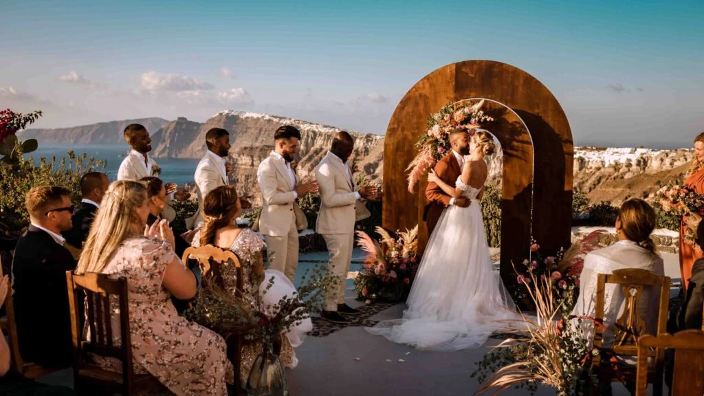 Julie and Nicolas wedding at Venetsanos Venue, Santorini