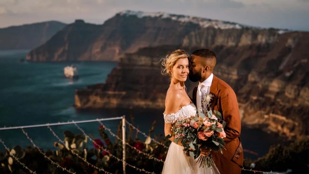 Julie and Nicolas wedding at Venetsanos Venue, Santorini