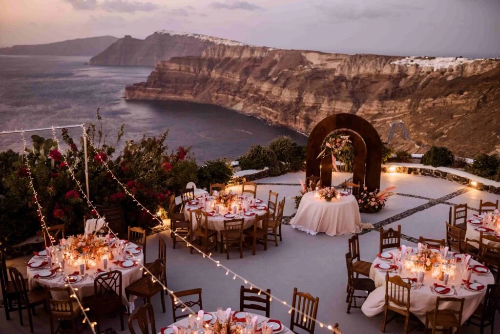 Julie and Nicolas wedding at Venetsanos Venue, Santorini