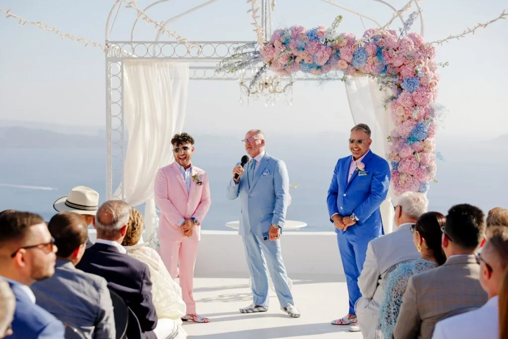 Ted & Ivan wedding at The Diamond Rock, Santorini