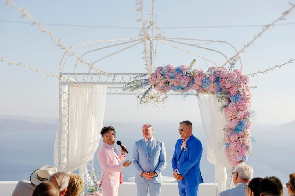 Ted & Ivan wedding at The Diamond Rock, Santorini