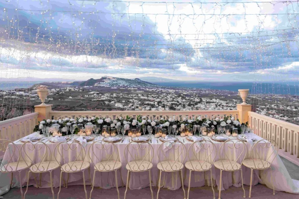 Under the Santorini sky full of stars wedding at Madame Sousou, Santorini