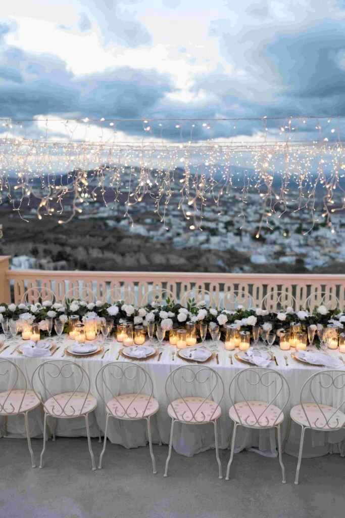 Under the Santorini sky full of stars wedding at Madame Sousou, Santorini