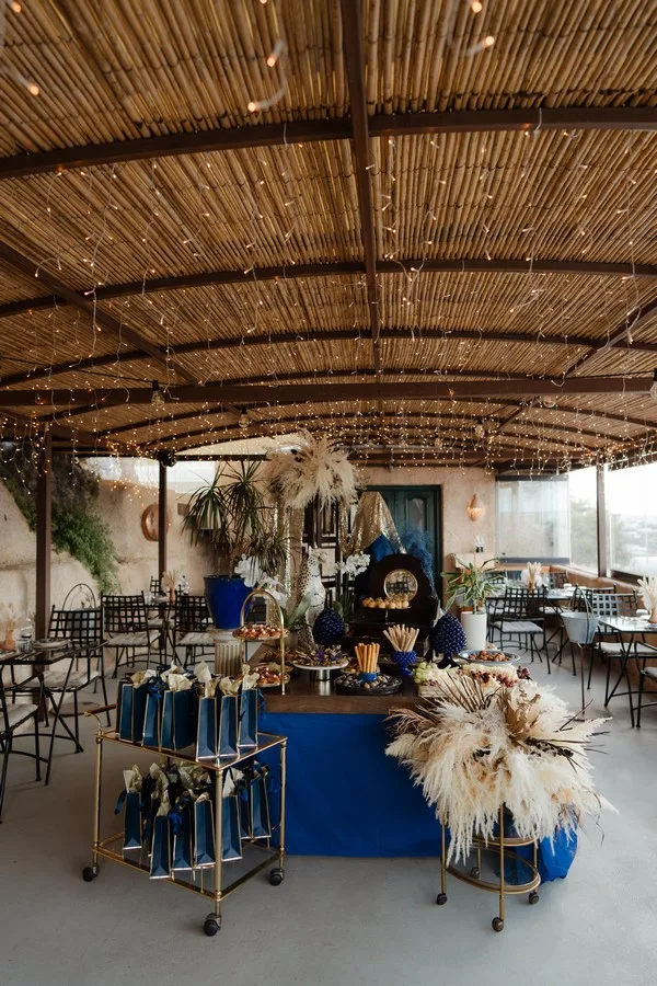 A Golden Evening in Blue wedding at Madame Sousou, Santorini