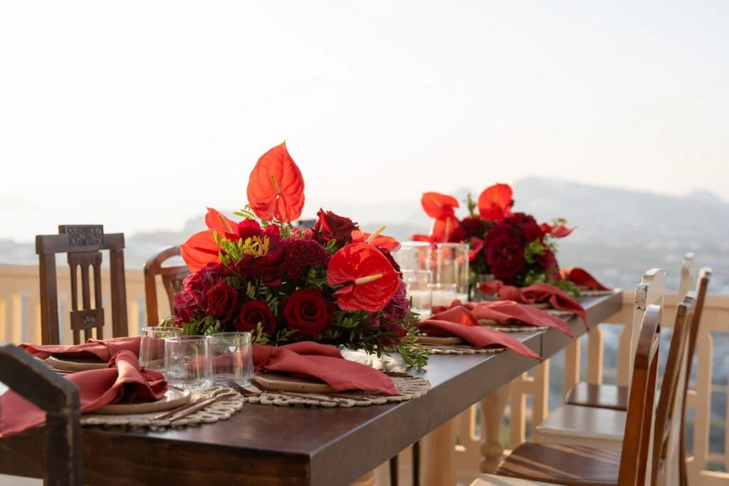 Arun’s Surprise Anniversary wedding at Madame Sousou, Santorini