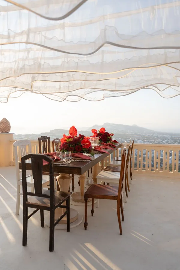 Arun’s Surprise Anniversary wedding at Madame Sousou, Santorini