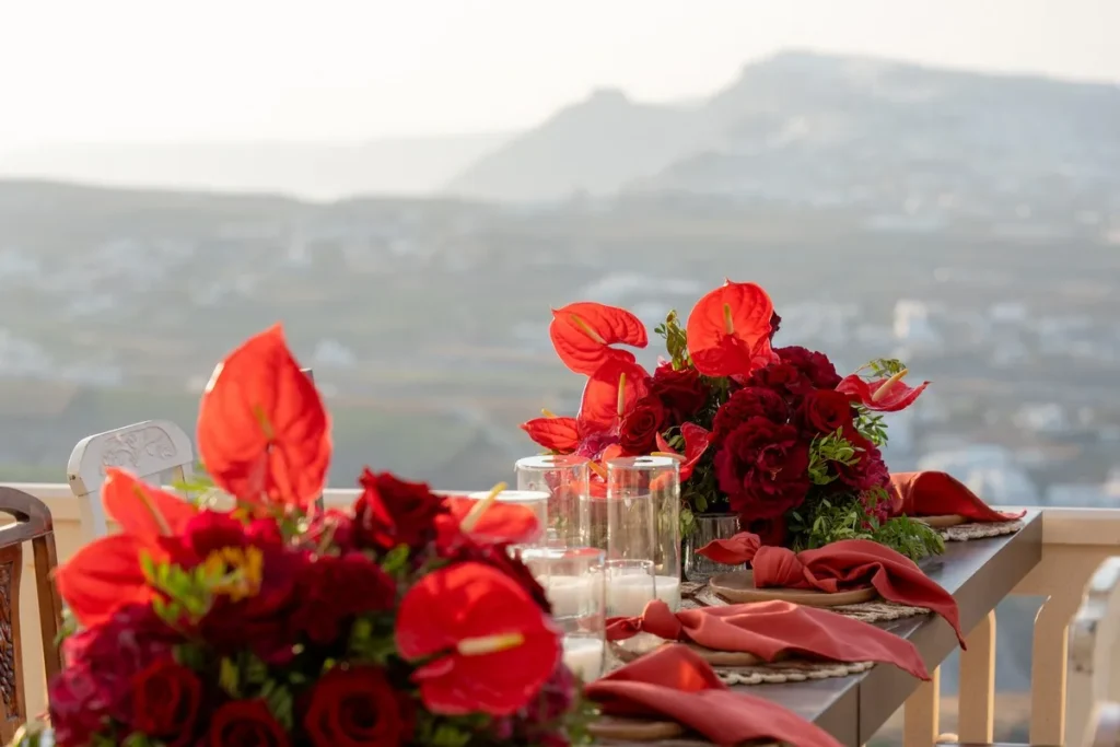 Arun’s Surprise Anniversary wedding at Madame Sousou, Santorini