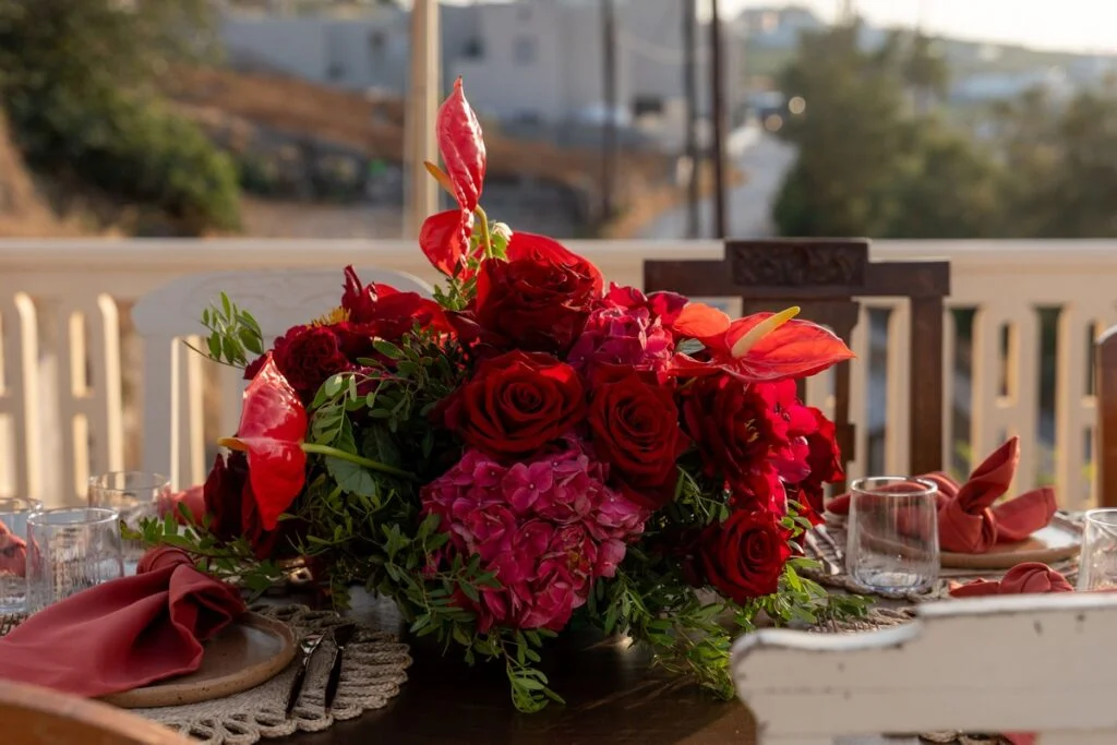 Arun’s Surprise Anniversary wedding at Madame Sousou, Santorini